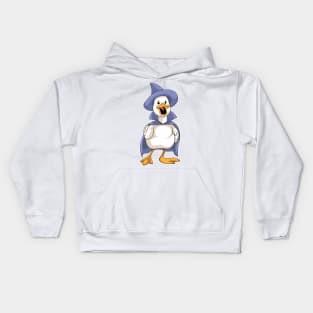 Duck as Witch with Hat Kids Hoodie